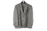 Vintage Harris Tweed Blazer Small gray 90s UK wool retro heavy jacket classic college university