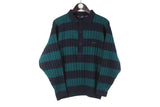 Vintage Paul & Shark Sweater Medium / Large pullover sweater henley collar 90s made in Italy jumper