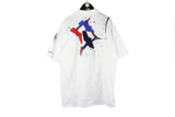 Vintage Adidas Polo T-Shirt XXLarge abstract pattern authentic tennis 90s stefan edberg rare collared shirt