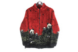 Vintage Panda Fleece Full Zip Women's Small