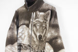 Vintage Wolf Fleece Full Zip Women's Large