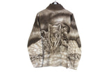 Vintage Wolf Fleece Full Zip Women's Large