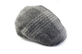 Vintage Harris Tweed Newsboy Hat gray plaid pattern wool cap 90s