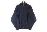Vintage Reebok Track Jacket Large navy blue small logo full zip windbreaker