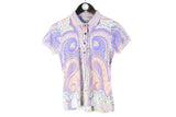 Etro T-Shirt Women’s 42 purple paisley luxury collared polo shirt