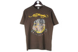 Vintage Ed Hardy T-Shirt Medium made in USA brown bulldog big logo dog pattern cotton shirt