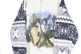 Vintage Wolf Fleece Half Zip Medium