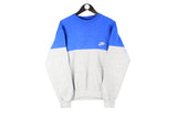 Vintage Nike Sweatshirt Medium blue gray small logo crewneck 90s jumper