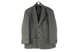 Vintage Harris Tweed Blazer Medium gray wool heavy jacket 90s retro classic college UK style