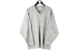 Vintage Paul Smith Sweater Small gray v-neck jumper 90s retro casual classic pullover