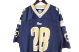 Vintage Marshall Faulk #28 St. Louis Rams Reebok Jersey T-Shirt XLarge