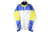 Vintage Puma Track Jacket XLarge white purple 90s retro full zip windbreaker