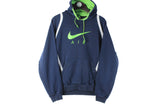 Vintage Nike Hoodie Small Air navy blue 00s retro hooded jumper sweatshirt big logo