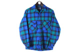 Vintage Pendleton Shirt Women’s Medium plaid blue green wool made in USA blouse heavy flannel shirt 90s