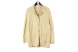 Vintage Salvatore Ferragamo Sweater Women’s XLarge yellow luxury cardigan 90s retro jumper