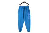Vintage Adidas Sweatpants XLarge blue 90s retro cotton track pants big logo