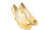 Jimmy Choo Shoes Women's 38.5 Heels gold color glitter authentic classic luxury