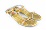 Prada Shoes Women's EUR 38 1/3 gold Sandals authentic summer style heels small pump