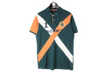 Hackett Polo T-Shirt Large casual green big logo authentic collared sport style