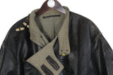 Vintage Ordonnansjacka Swedish Army Motorcycle Oljon Malung 50s Leather Jacket Large / XLarge