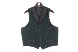 Vintage Harris Tweed Vest XLarge blue 90s retro classic sleeveless blazer jacket