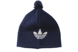 Vintage Adidas Hat winter hat 80s ski style pompon hat 90s classic made in west Germany big logo navy blue