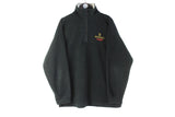 Vintage Guinness Fleece 1/4 Zip Large black small logo 90s retro stout beer Irish classic sweater