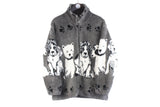 Vintage Dogs Print Fleece Full Zip Women’s Medium / Large