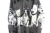 Vintage Dogs Print Fleece Full Zip Women’s Medium / Large