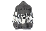 Vintage Dogs Print Fleece Full Zip Women’s Medium / Large