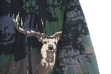 Vintage Deer Print Fleece Full Zip Medium