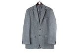 Vintage Harris Tweed Blazer XLarge gray wool jacket 90s retro casual 2 buttons