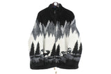 Vintage Animal Print Fleece Full Zip Medium