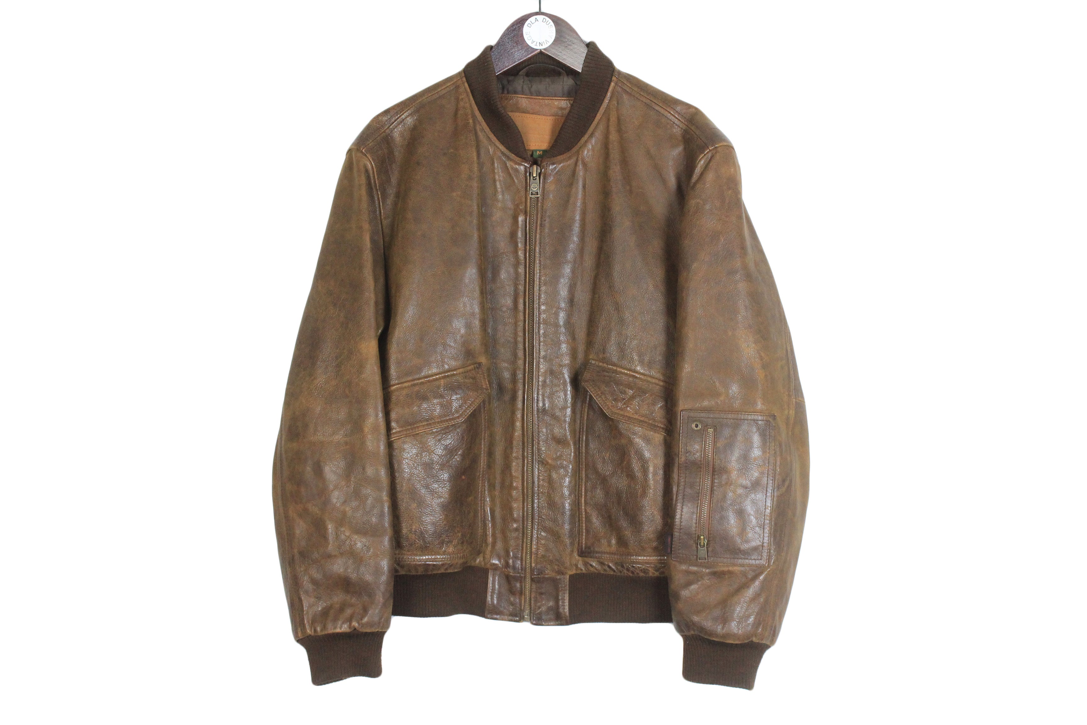 VTG 96 Timberland Leather JKT HIPHOP RAP VINTAGE BROWN FADED 