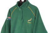 Vintage South Africa Springboks Rugby Fleece 1/4 Zip Large