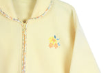 Vintage Floral Fleece Full Zip Women's Medium Oversized