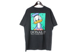 Vintage Disney Donald Duck T-Shirt XLarge black made in USA 90s retro cartoon shirt
