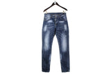 Dsquared2 Jeans 48 denim pants trousers authentic made in Italy blue paint dot pattern