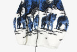 Vintage Wolf Fleece Full Zip Medium