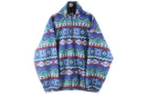 Vintage New Fast Fleece 1/4 Zip XXLarge abstract pattern 90s ski sweater retro jumper