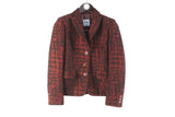 Vintage Moschino Blazer Women's 34 red authentic cheap and chic jacket luxury style classic abstract pattern