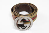 Vintage Gucci Belt green red brown big logo