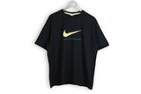 Vintage Nike T-Shirt Large / XLarge black yellow t-shirt big logo