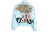 Vintage Moschino Jeans jacket women's blue bomber Cloud Baroque Print blazor tree
