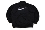 vintage nike track jacket black big logo swoosh