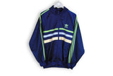 vintage adidas blue track jacket striped pattern