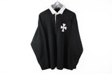 Vintage Polo Ralph Lauren Rugby Shirt Large black white retro 90s sweatshirt classic