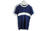 Vintage Adidas T-Shirt Medium / Large blue white polyester tee