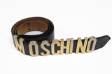 vintage MOSCHINO authentic women's real leather waist belt gold letter black gold rare retro 90s 80s original geniuse unique women's luxury style