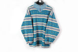 Vintage Fleece 1/4 Zip Small / Medium blue 90s sport style ski sweater